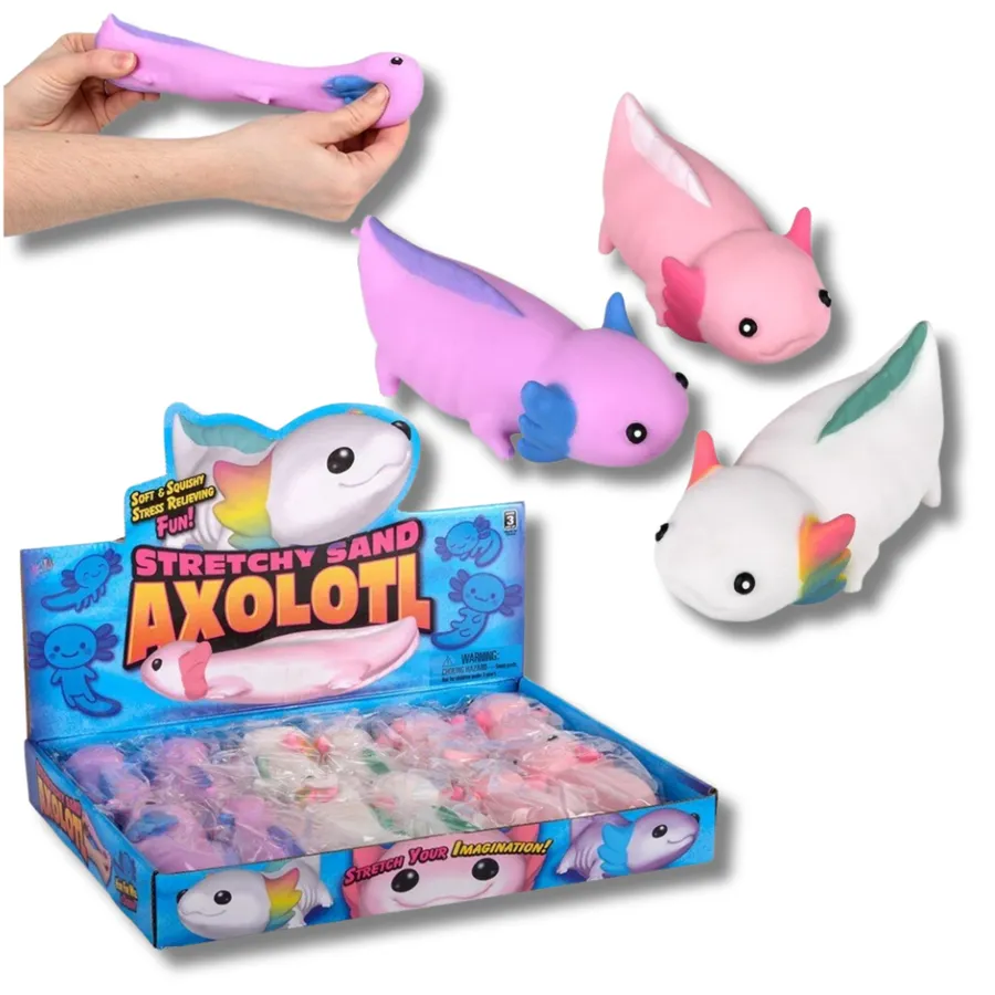 Squishy Toys Axolotl Sand Filled Sensory Fidget - Assorted — wholesale Fidgets & Sensory by the case