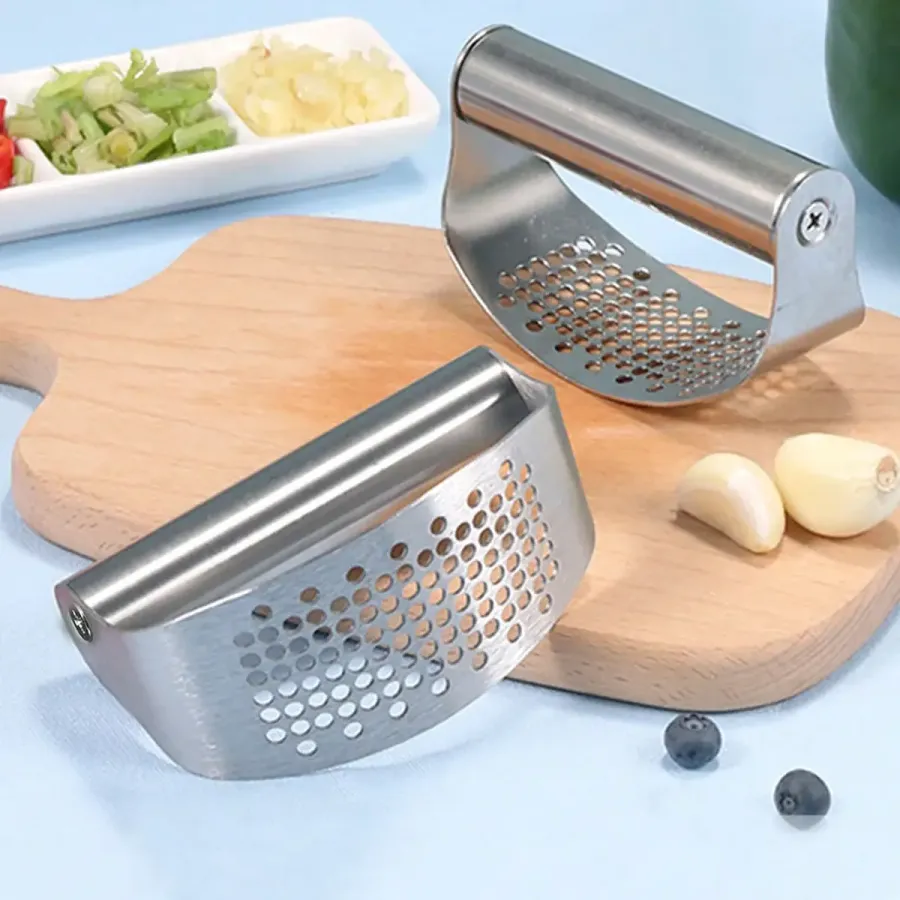 Garlic Press Stainless Steel Ergonomic Handle Kitchen Tool — wholesale Kitchen & Drinkware by the case