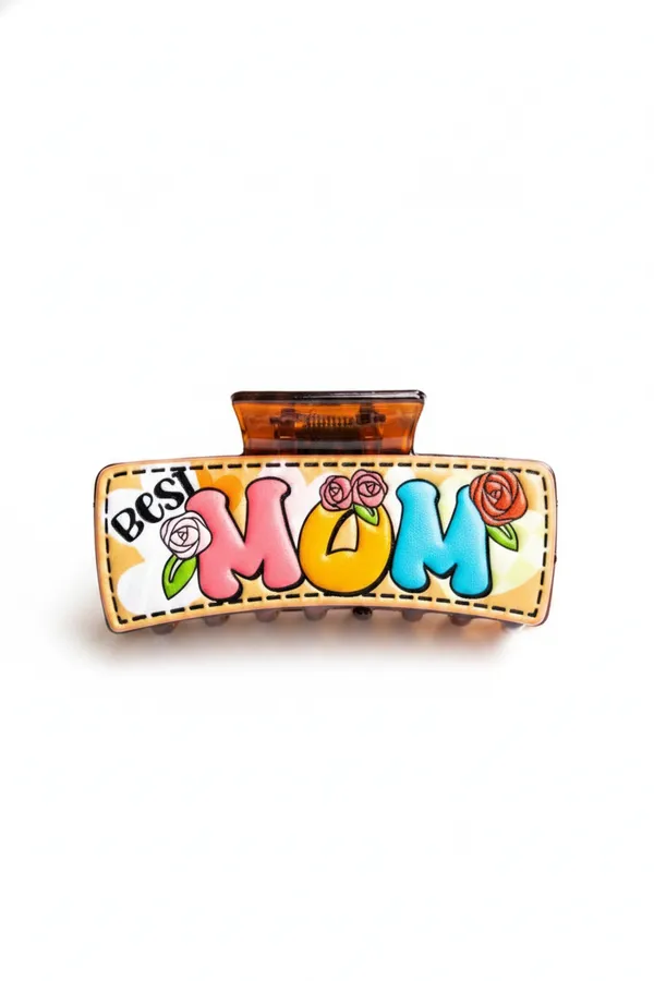 Mom Embossed Hair Claw Clip - Premium Hair Accessories for Boutique and Salon Retail — wholesale Apparel & Accessories by the case