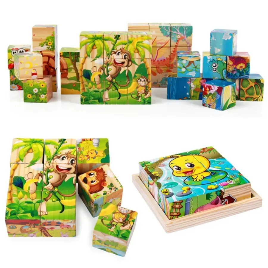 3D Wooden Cube Puzzle Toy for Kids’ Learning and Fun — wholesale Toys & Games by the case