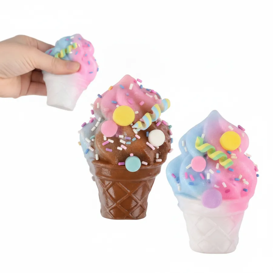 Pick and Pull Ice Cream Cone Fidget Toy - Tactile Sensory Squishy for Stress Relief — wholesale Fidgets & Sensory by the case