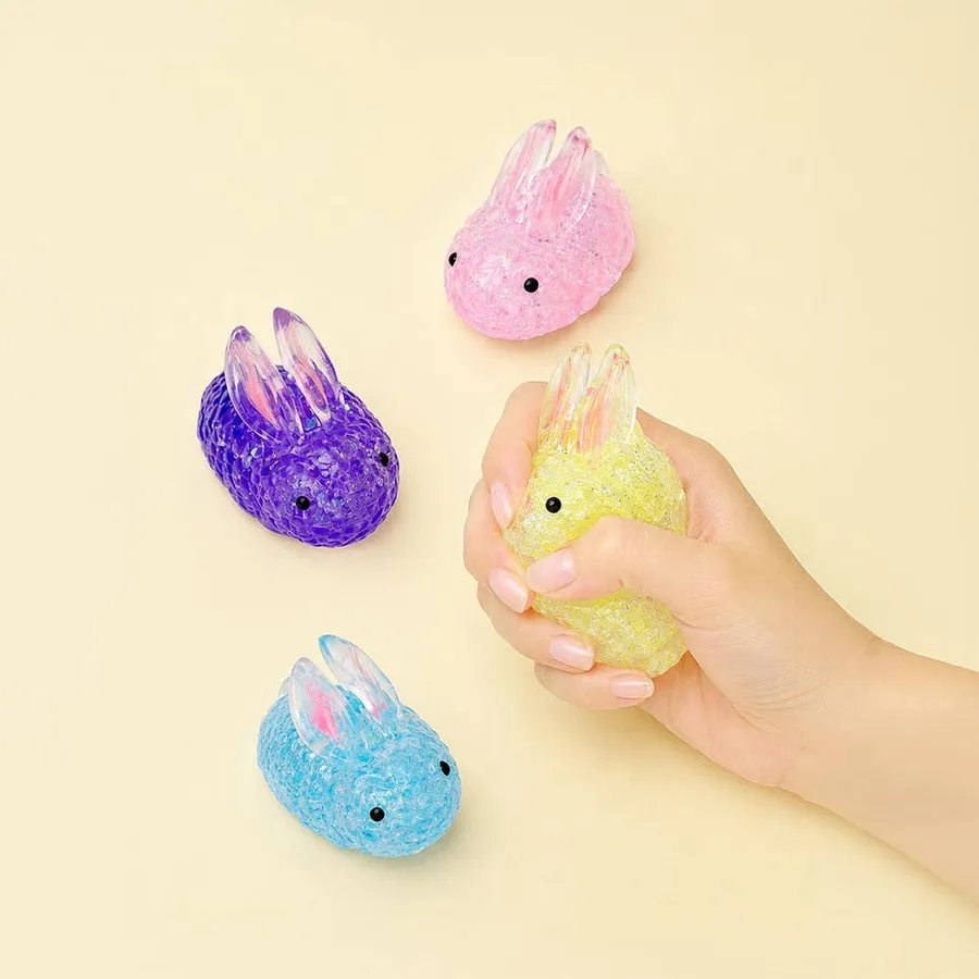 Glitter Bunny Squeeze Kids Toy - Assorted — wholesale Fidgets & Sensory by the case