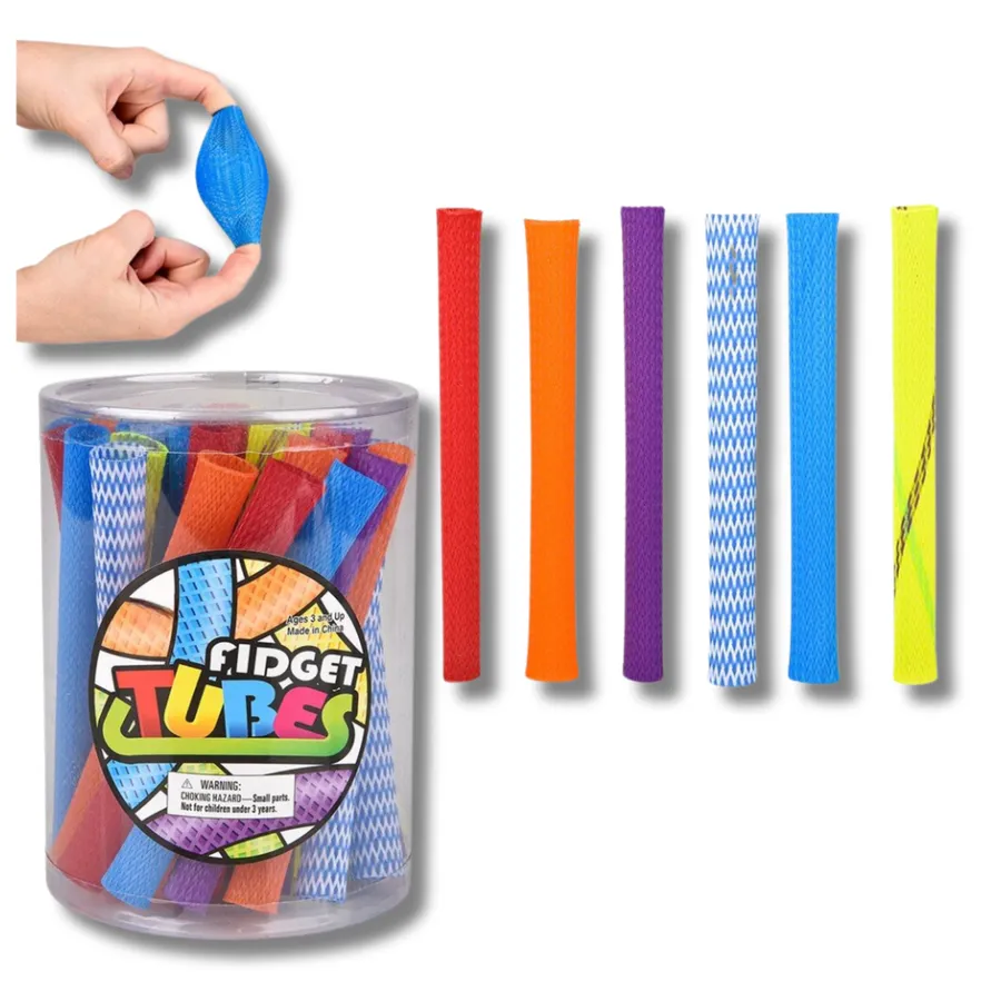 Rainbow Fidget Tube Kids & Adult Toy- Assorted — wholesale Fidgets & Sensory by the case
