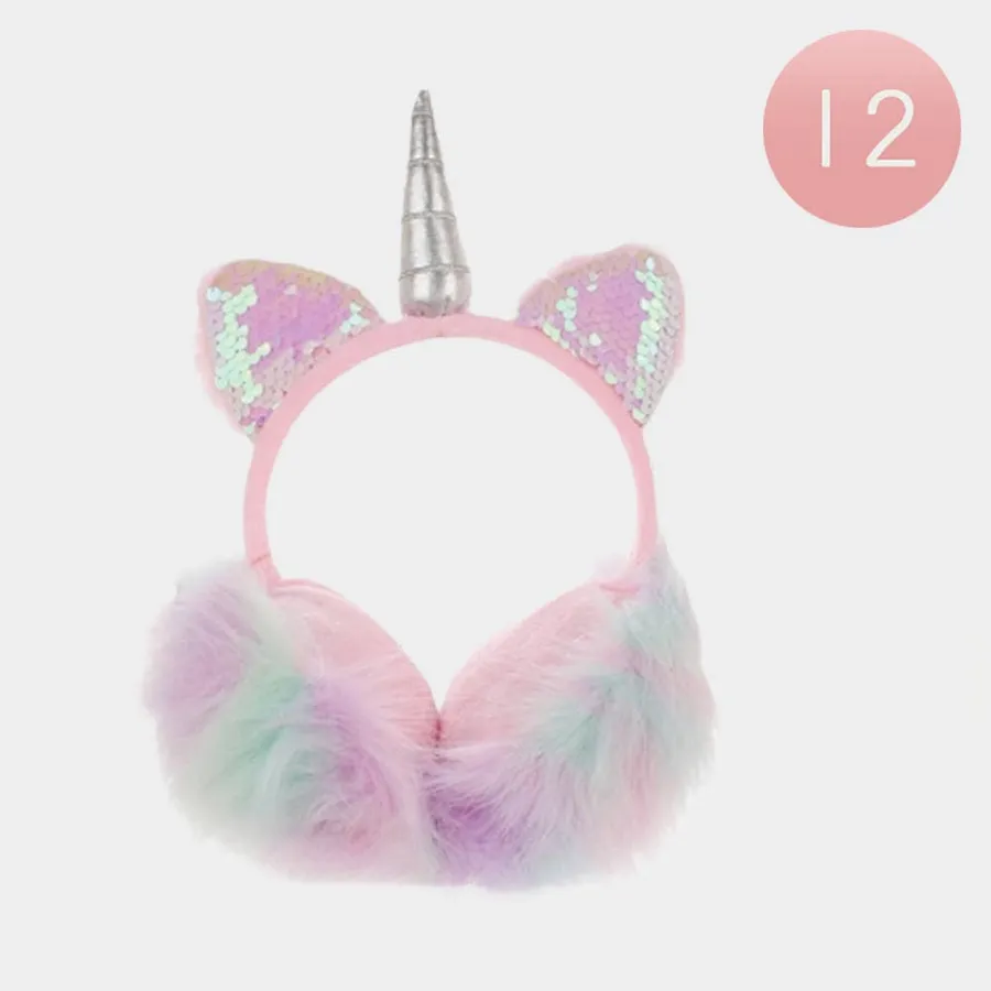 Cartoon Unicorn Earmuffs - Girls' Warm Plush Ear Cover — wholesale Plush & Squishies by the case