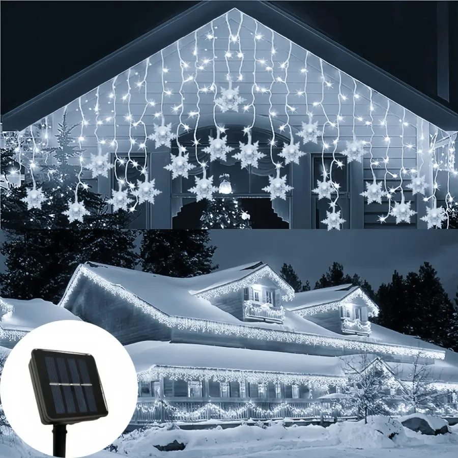 Outdoor Solar Snowflake LED Lights – 7M, 162 LEDs — wholesale Home & Décor by the case