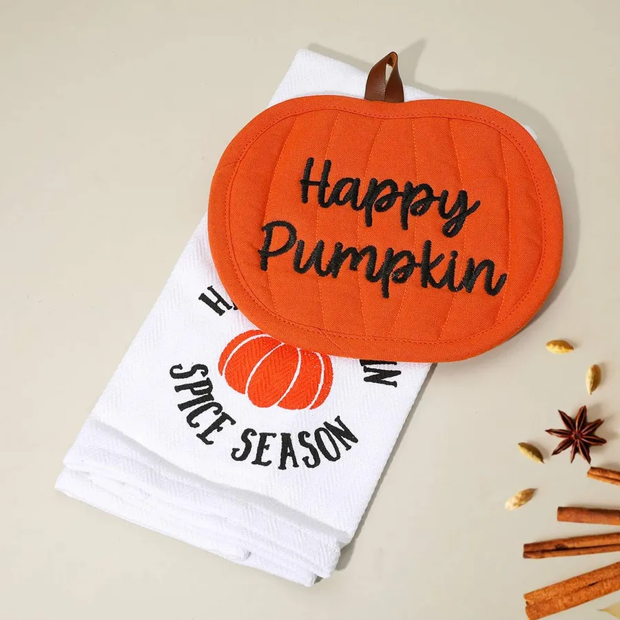 Pumpkin Patterned Kitchen Towel Set - Assorted — wholesale Kitchen & Drinkware by the case