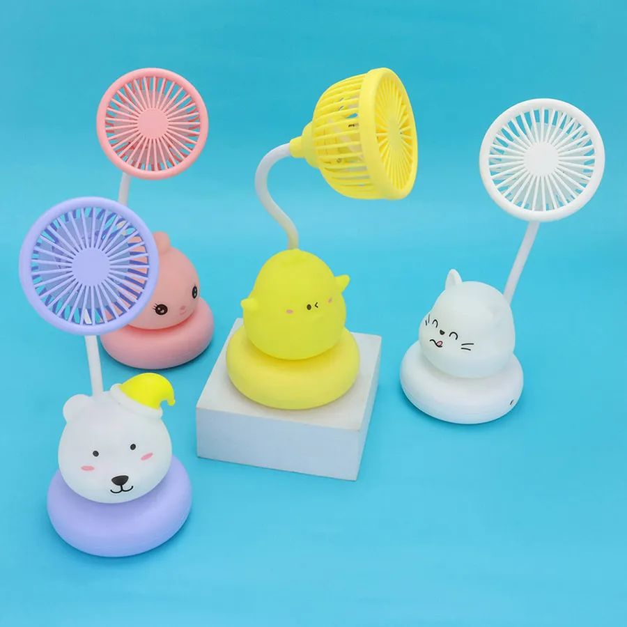 Portable Bunny LED Night Light Desk Fan - Assorted — wholesale Home & Décor by the case