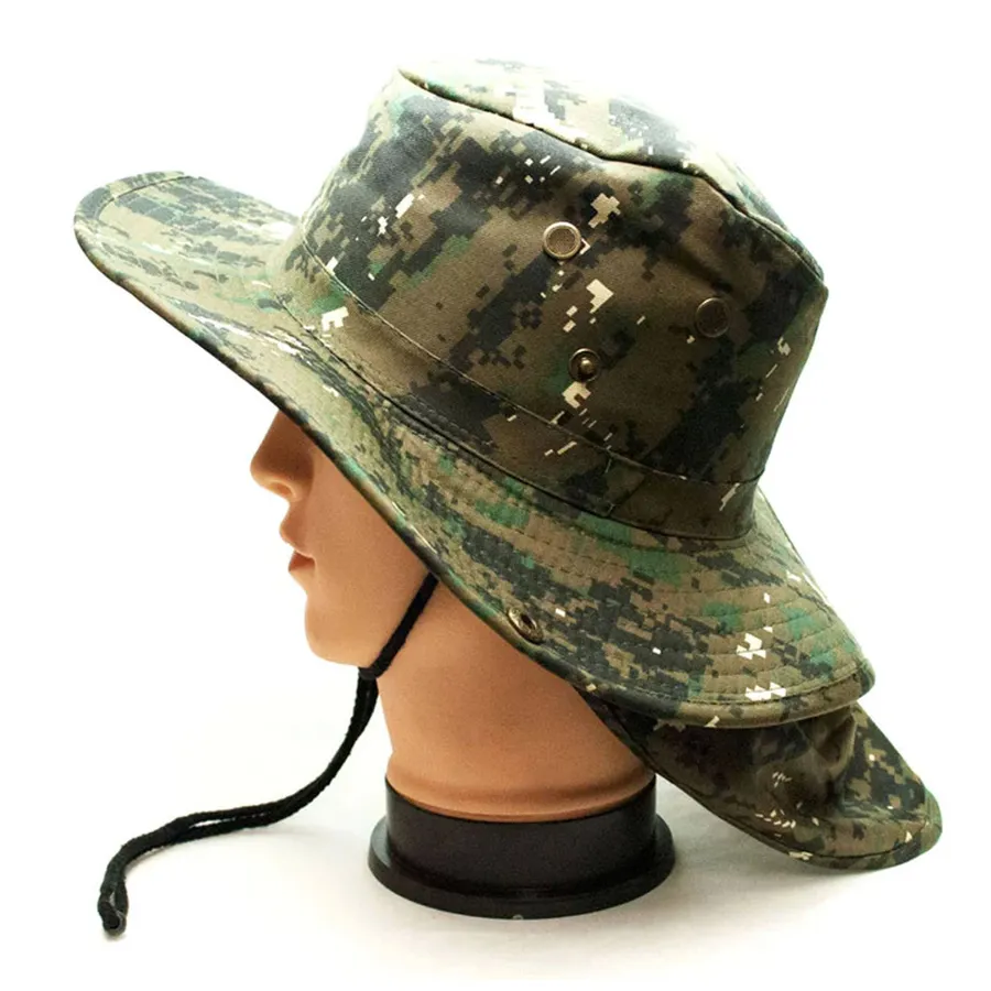 Digital Camo Bucket Hats with Flap - Assorted — wholesale Apparel & Accessories by the case