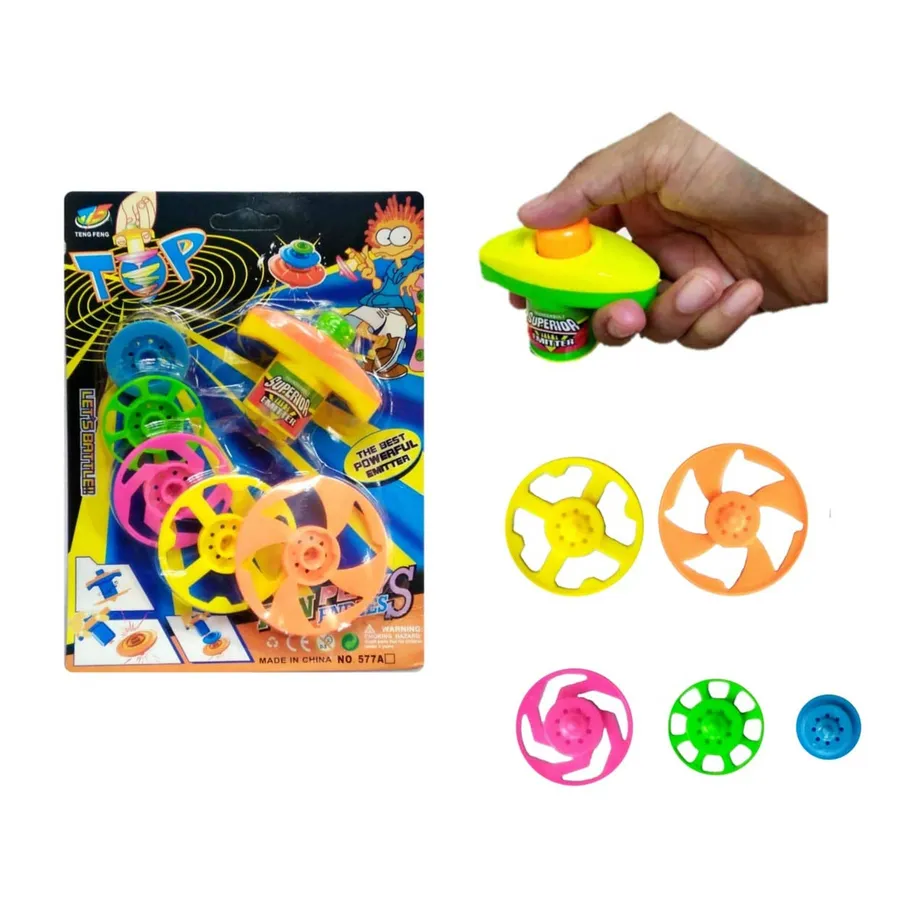 Super Spinning Top Toy with Bonus Colorful Discs for Kids — wholesale Toys & Games by the case