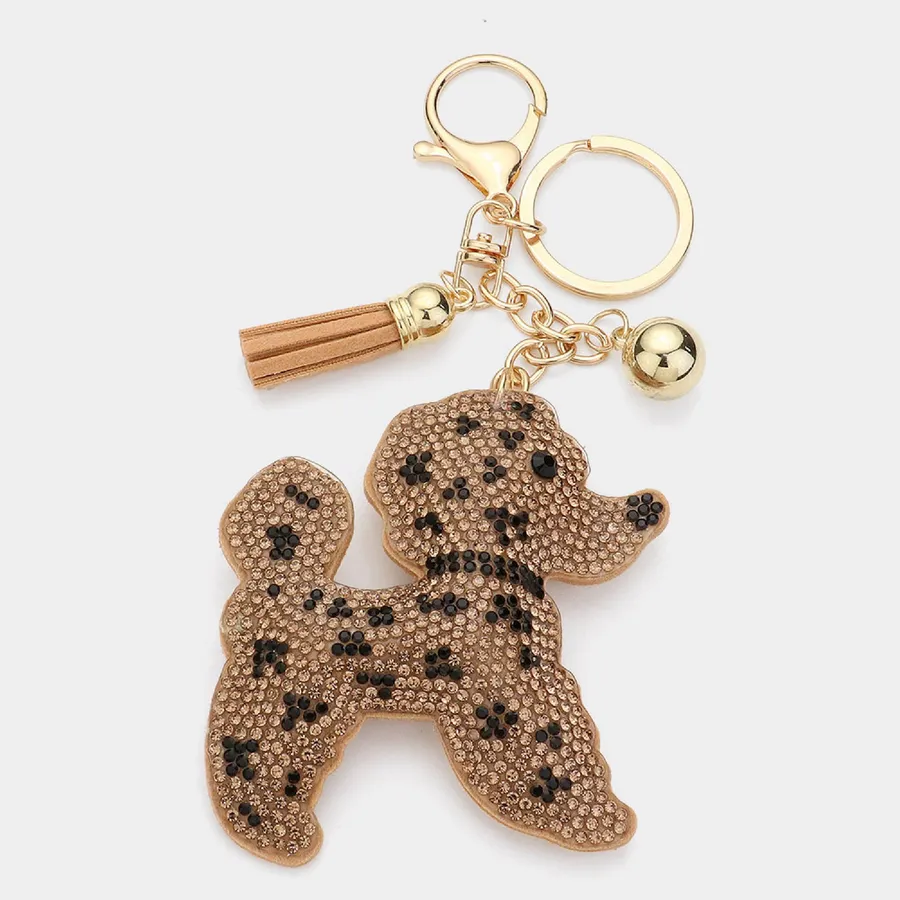 Bling Poodle Dog Tassel Keychain Assorted — wholesale Keychains & Charms by the case
