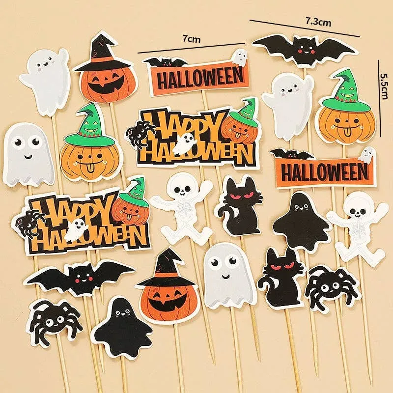 Wooden Halloween Pumpkin 3D Cake Topper Assorted — wholesale Seasonal & Holiday by the case