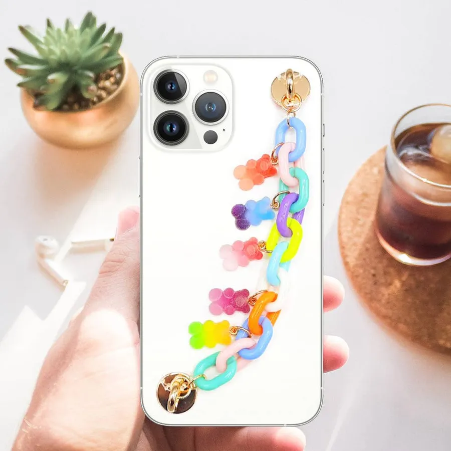 Gummy Bear Charm Resin Open Oval Link Adhesive Phone Strap — wholesale Keychains & Charms by the case