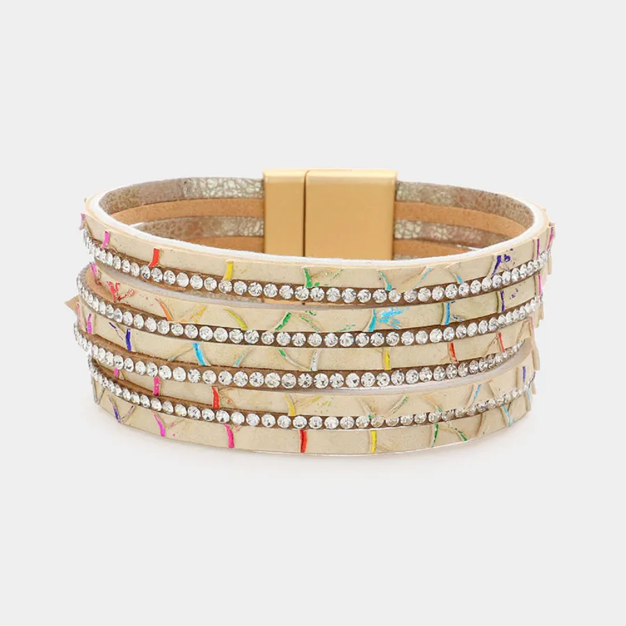 Chain Faux Leather Magnetic Bracelet - Assorted — wholesale Apparel & Accessories by the case
