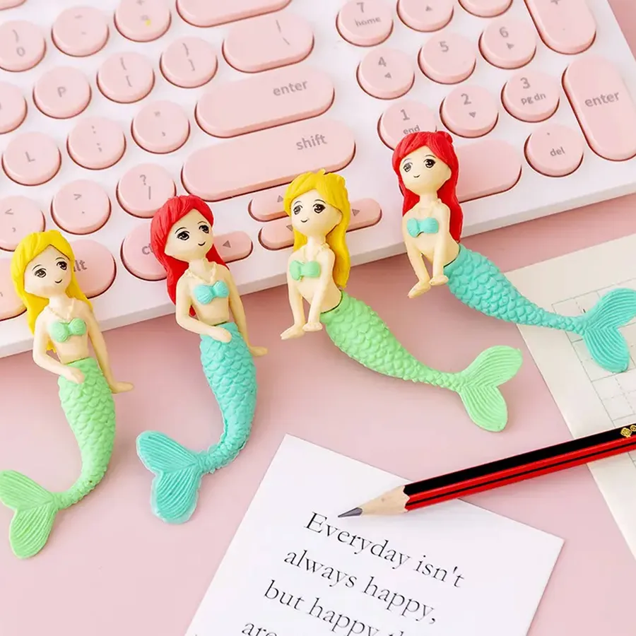 Mermaid Eraser Set For Kids — wholesale Stationery & Office by the case