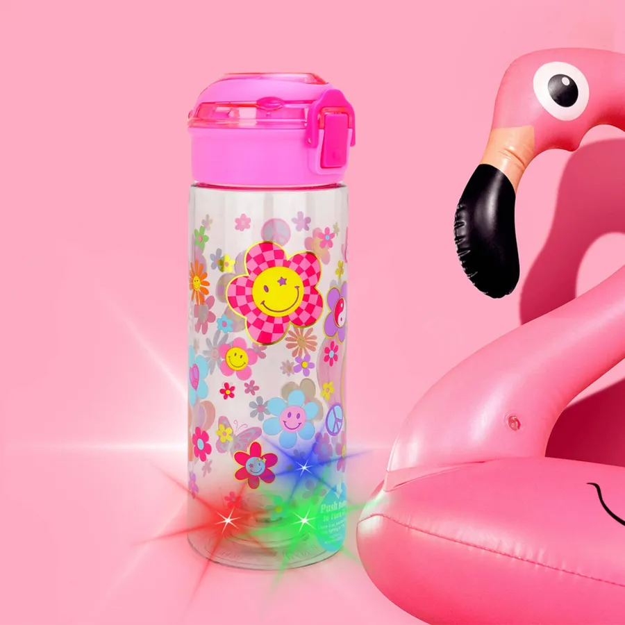 Kids Light Up Groovy Flower Water Bottle — wholesale Kitchen & Drinkware by the case