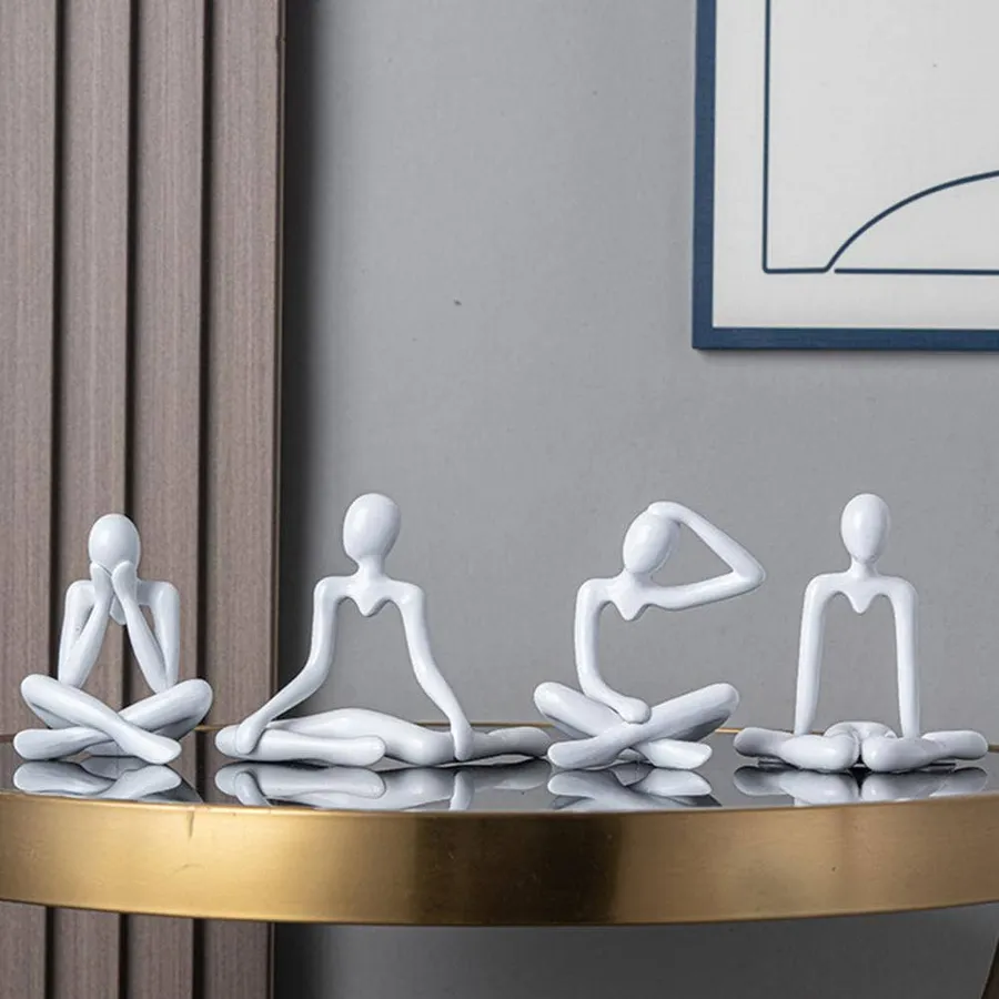 4-Pc Golden Thinker Statue – Abstract Home & Office Decor — wholesale Home & Décor by the case
