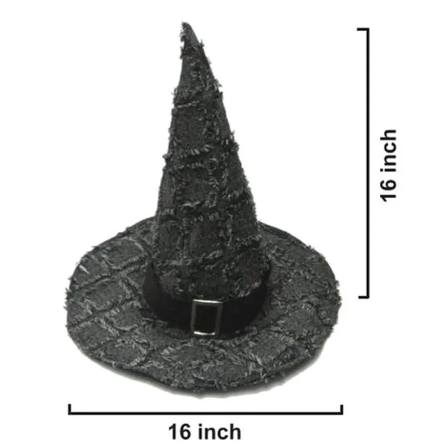 Ladies' Black & Silver Square Buckle Decorated Pointed Hat — wholesale Apparel & Accessories by the case