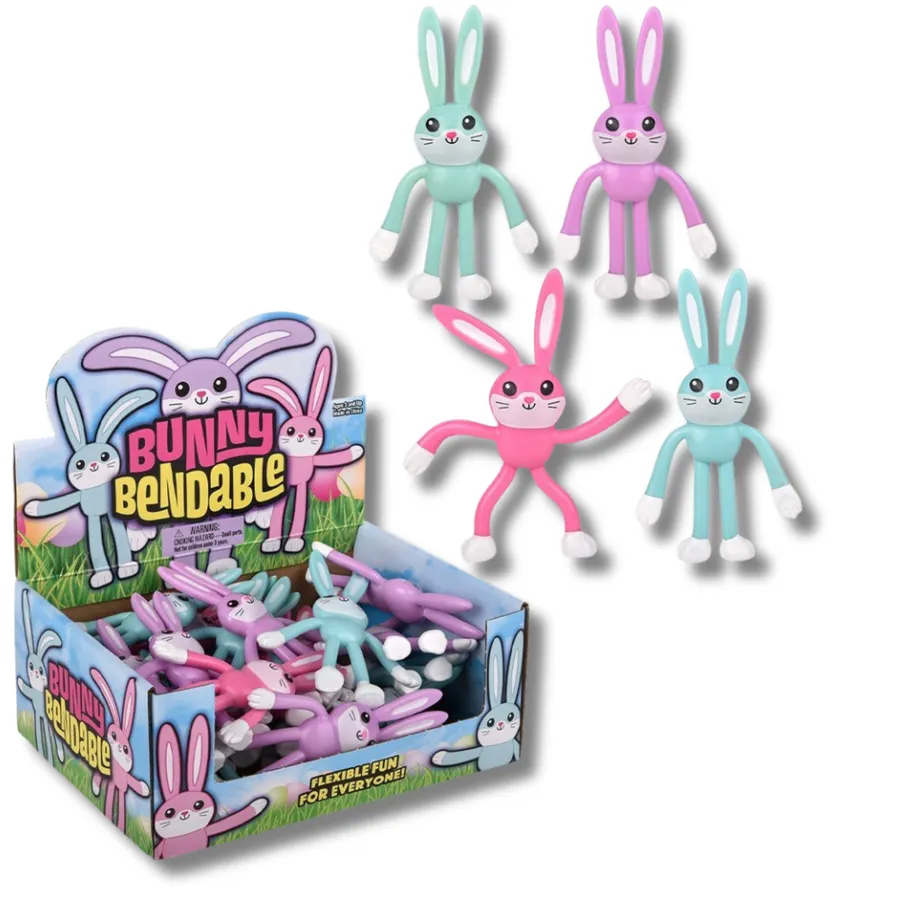 5" Bendable Easter Bunny Toy – Flexible Kids Fun — wholesale Seasonal & Holiday by the case