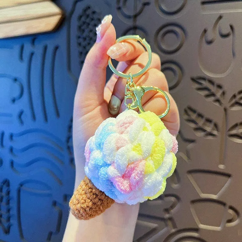 Cute Crochet Ice Cream Themed Keychain Toy - Assorted — wholesale Keychains & Charms by the case