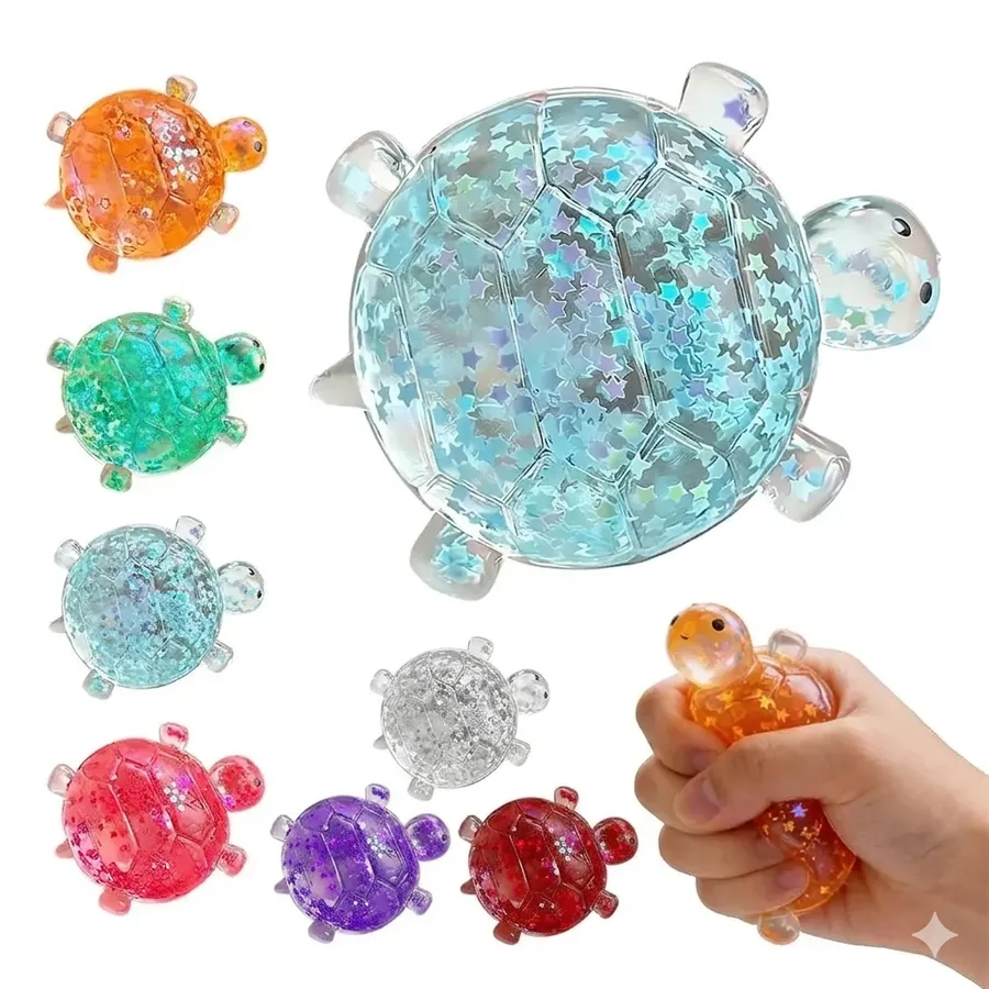 Glitter Turtle Sensory Fidget Toy – Squeezy Desk Toy — wholesale Fidgets & Sensory by the case