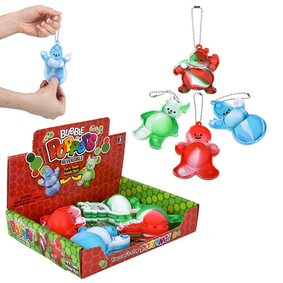 Fidget Sensory Toy Reversible Popper Keychains for Kids - Assorted — wholesale Fidgets & Sensory by the case