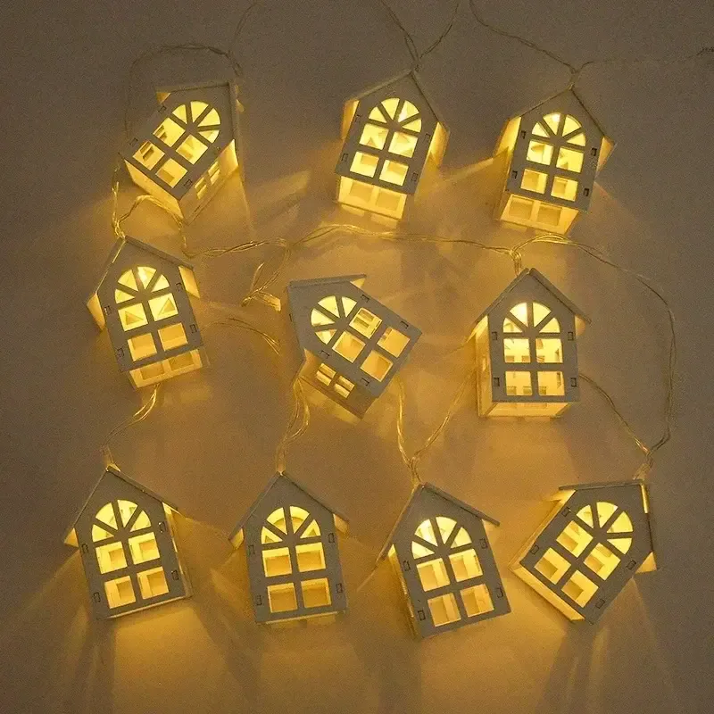 10 LED valentine Wooden House Lights — wholesale Seasonal & Holiday by the case