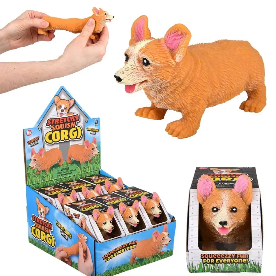 Stretchy, Squish Corgi "4 In Bulk — wholesale Plush & Squishies by the case