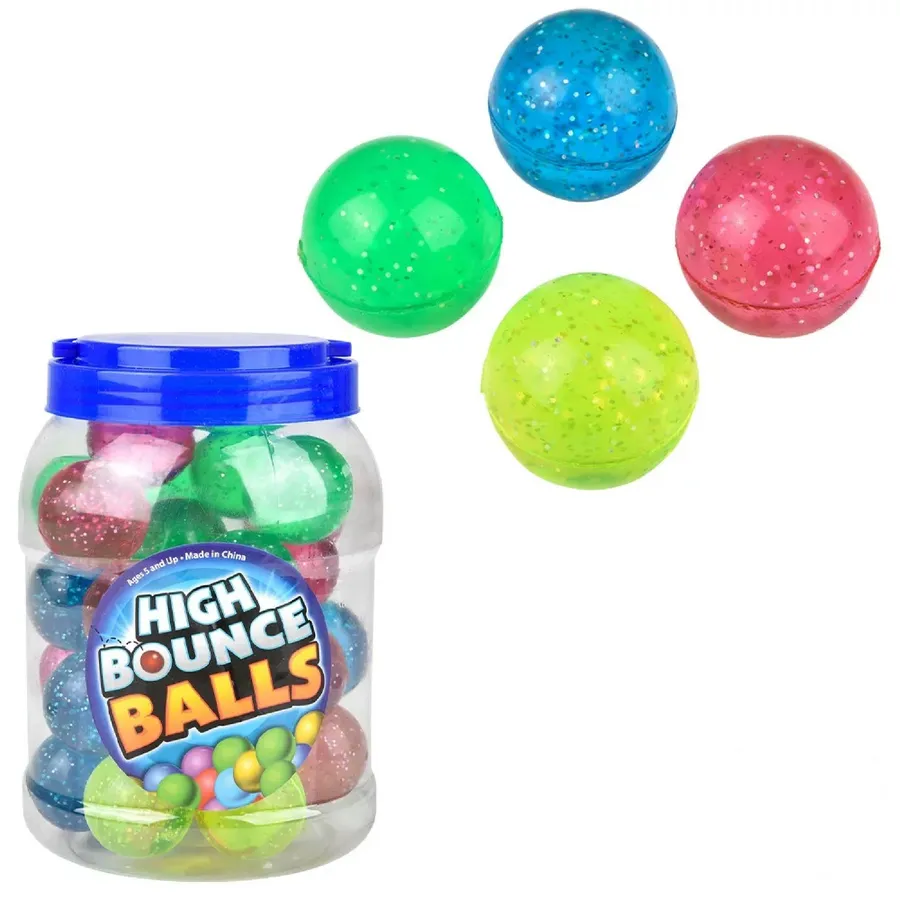 Hi Bounce Glitter Ball Kids Toy- Assorted — wholesale Toys & Games by the case
