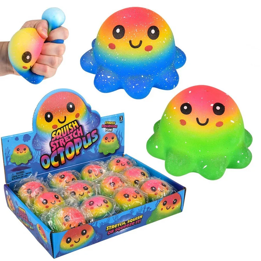 Octopus Squishy & Sticky Fidget Kids Toy- Assorted — wholesale Fidgets & Sensory by the case