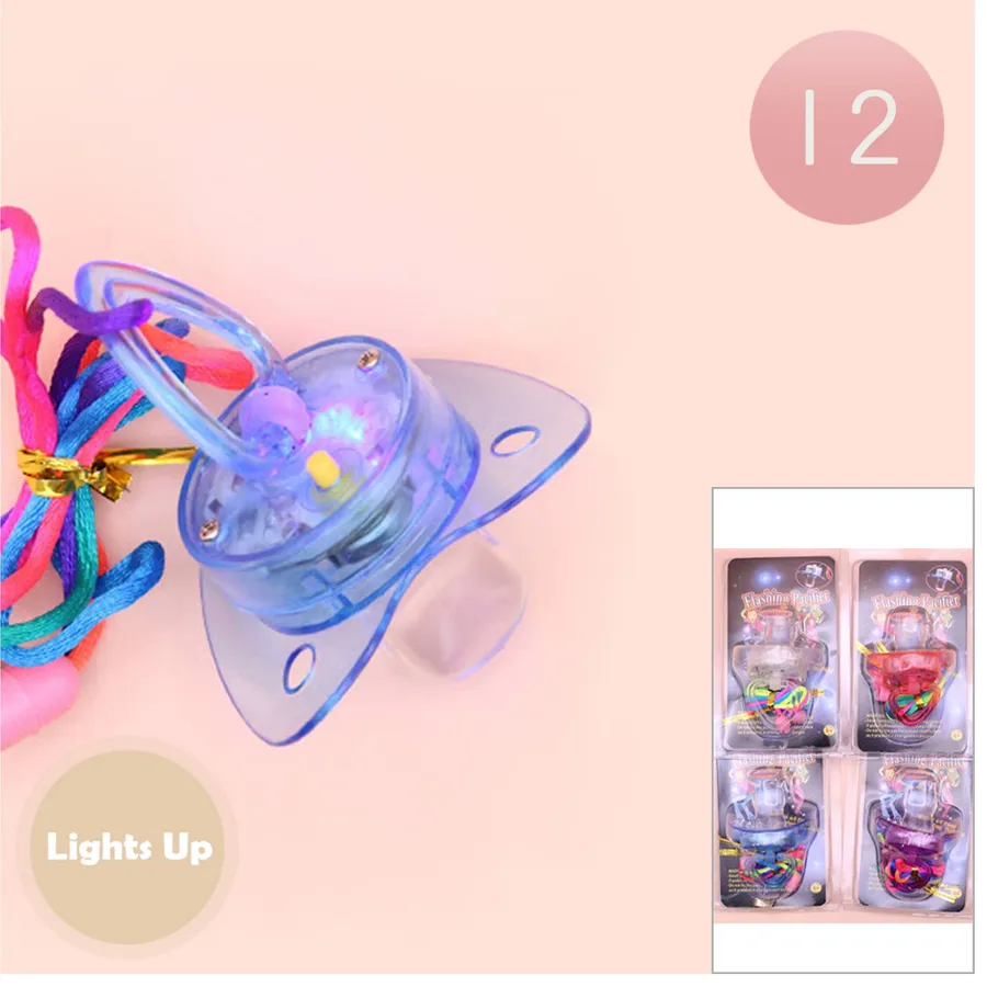 Light Up Flashing Pacifiers Necklace For Kids — wholesale Apparel & Accessories by the case