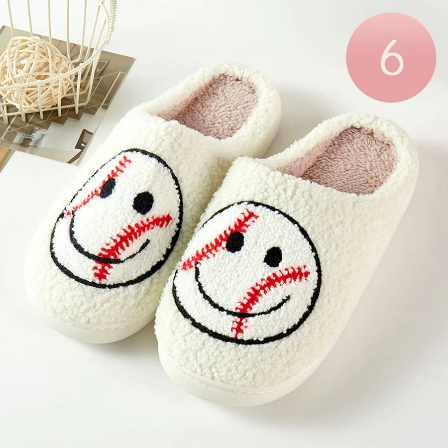 Baseball Smile Face Pointed Floor Slippers — wholesale More Wholesale Goods by the case