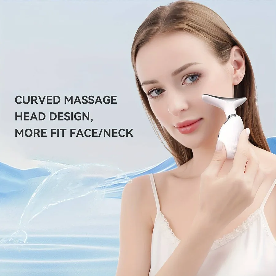 0907GG 7 colors Home Face Neck Massage Tool, 3 in 1 Portable Electric Face MassagerFacial Skin Care Device, Neck Beauty — wholesale Tech & Gadgets by the case