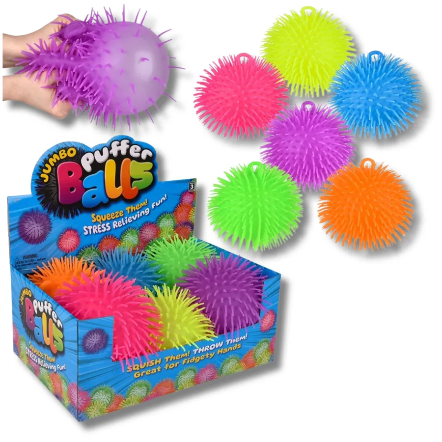Jumbo Puffer Ball Fdget Kids Toys- Assorted — wholesale Toys & Games by the case