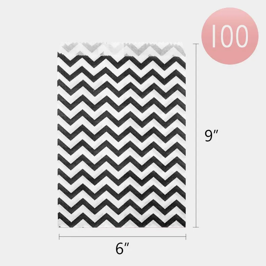 Zigzag Chevron Patterned Printed Treat Paper Bag Set — wholesale Bags & Backpacks by the case