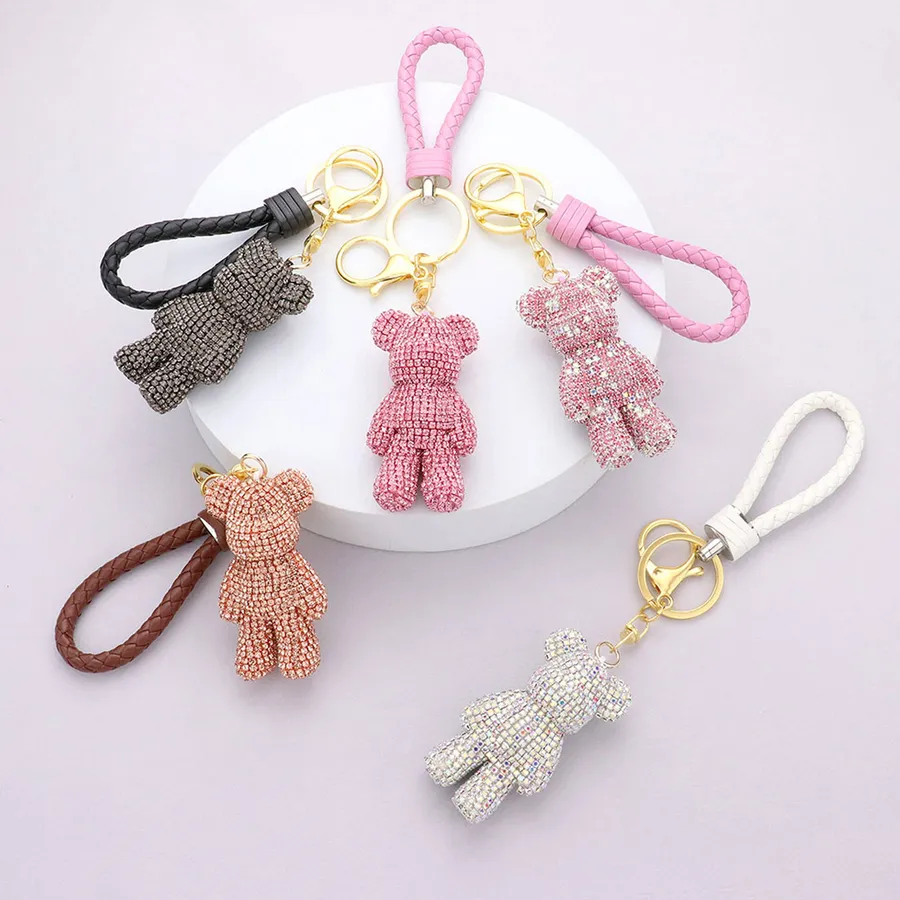 Trendy Bling Bear Keychain - Assorted — wholesale Keychains & Charms by the case