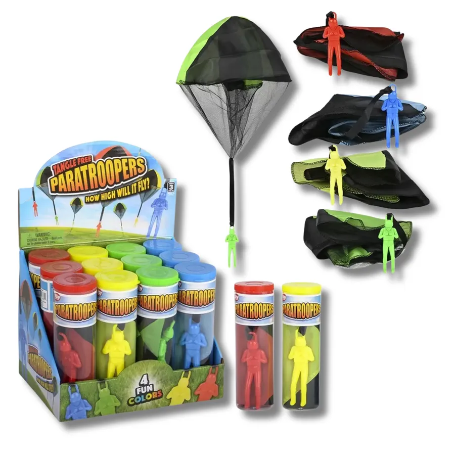 Mini Flying Parachute Funny Kids Toy- Assorted — wholesale Toys & Games by the case