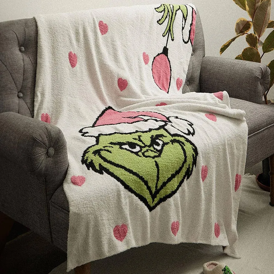 Multi Heart Monster Patterned Blanket — wholesale Home & Décor by the case