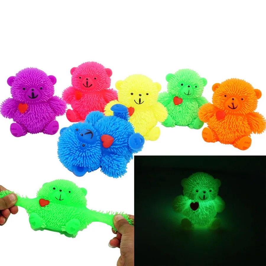 Teddy Bear Flashing Light Squeeze Ball Toy in Bulk — wholesale Fidgets & Sensory by the case