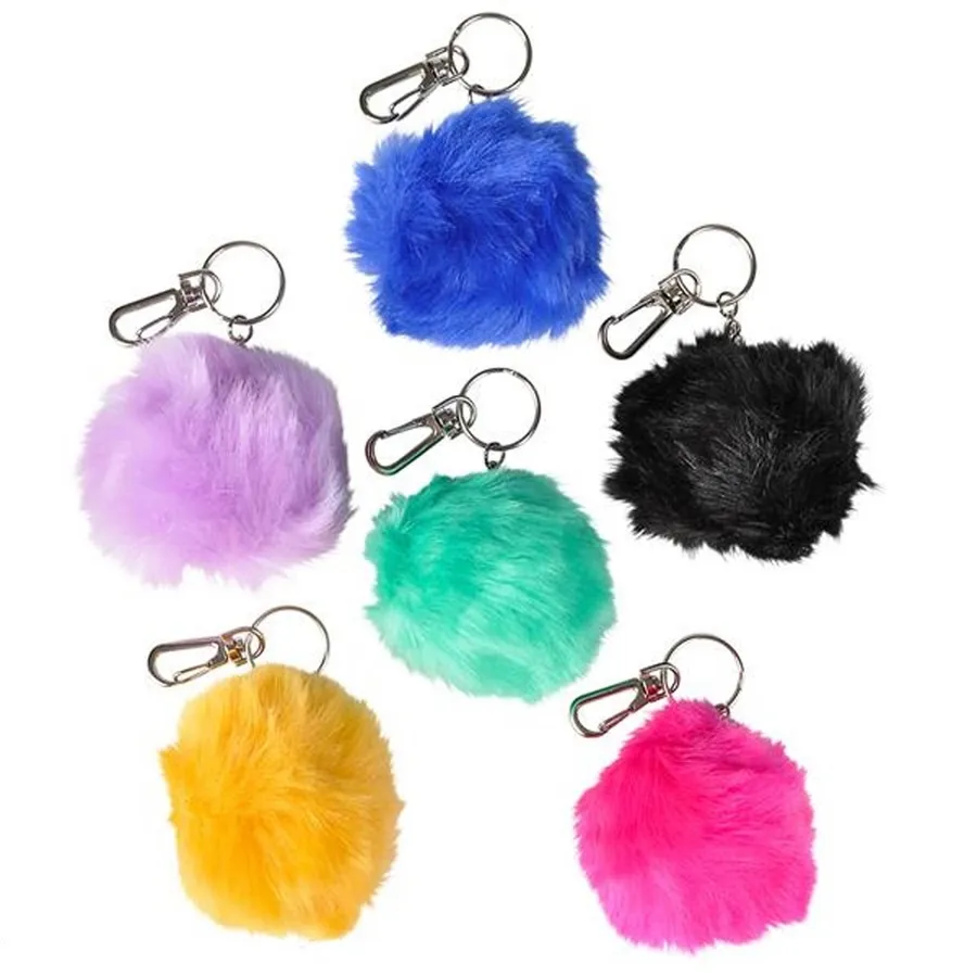 Pom-Pom Furry Keychain- Assorted — wholesale Keychains & Charms by the case