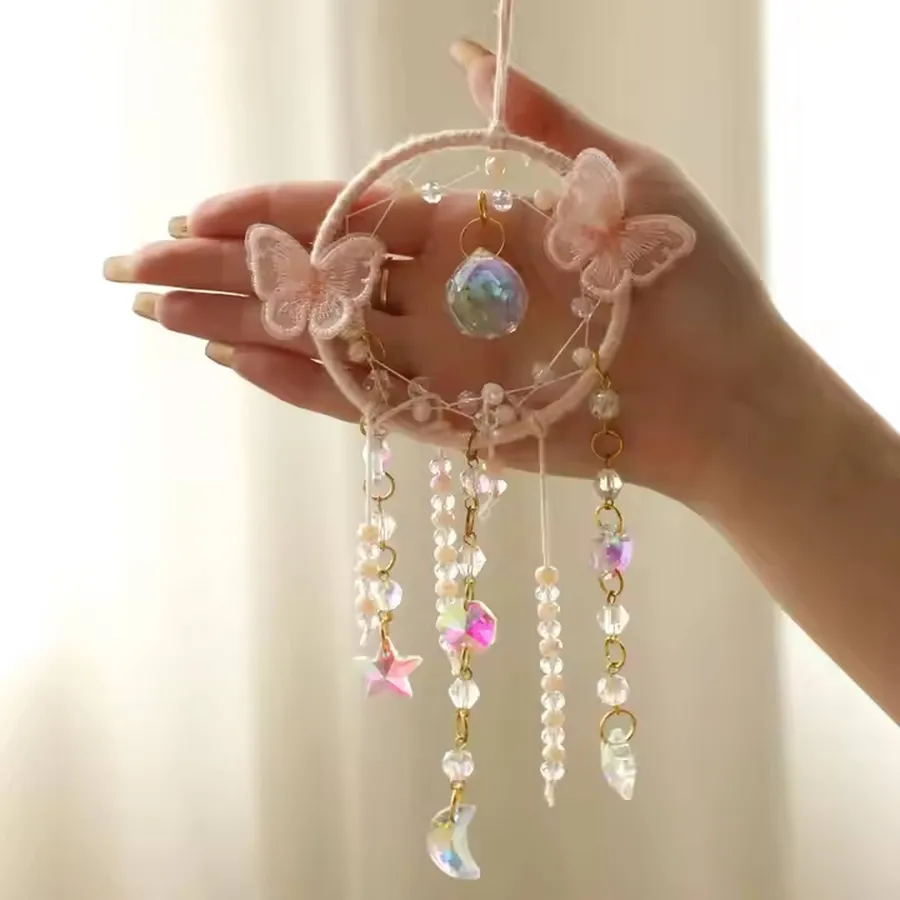 Crystal Mini Moon & Butterfly Dream Catcher - Assorted — wholesale Home & Décor by the case