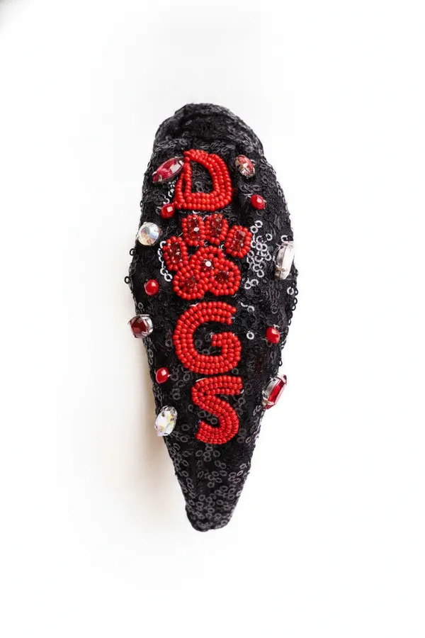 Red and Black Dog Print Knotted Headband - Game Day Fashion Hair Accessory — wholesale Apparel & Accessories by the case