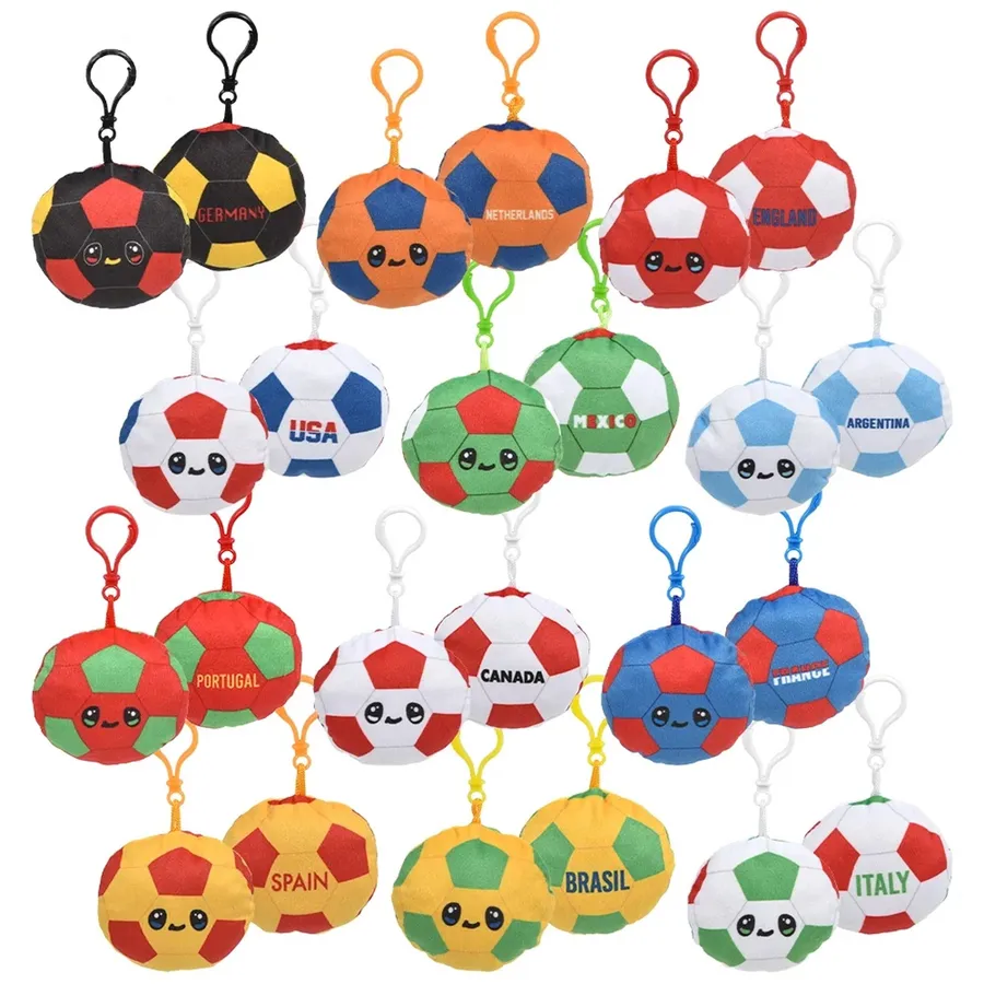 Soccer Backpack Clip On Keychain Toy - Assorted — wholesale Keychains & Charms by the case