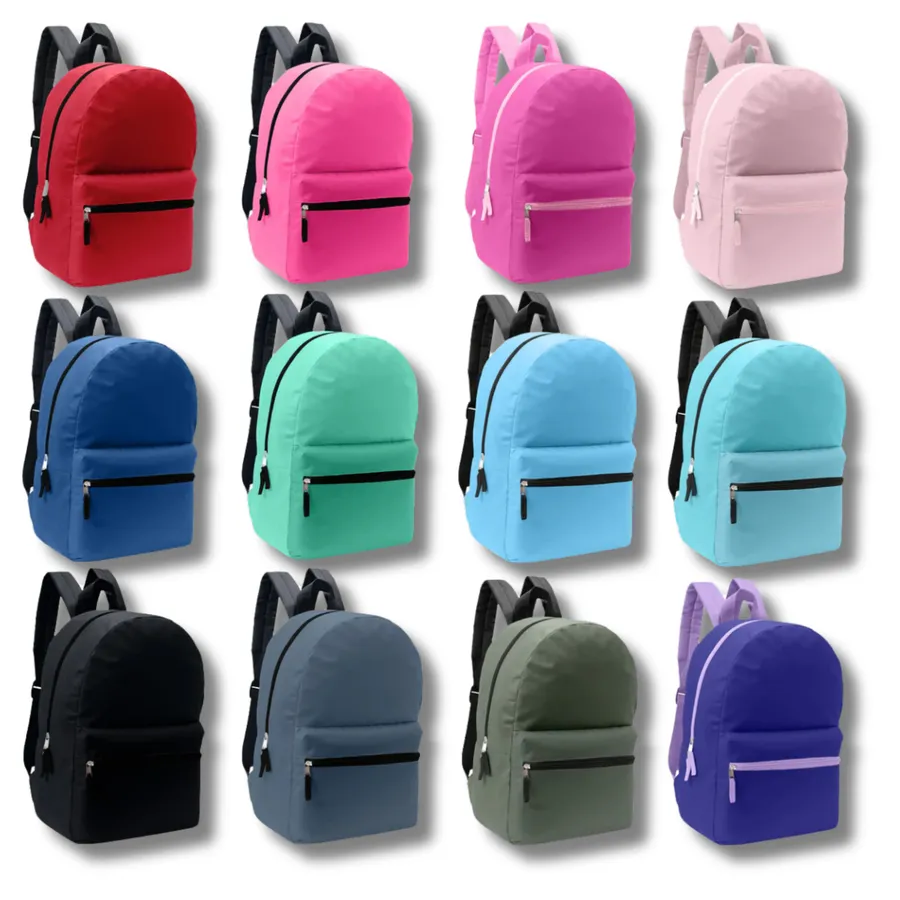 17'' Backpack Back To School in 12 Colors For Kids — wholesale Bags & Backpacks by the case