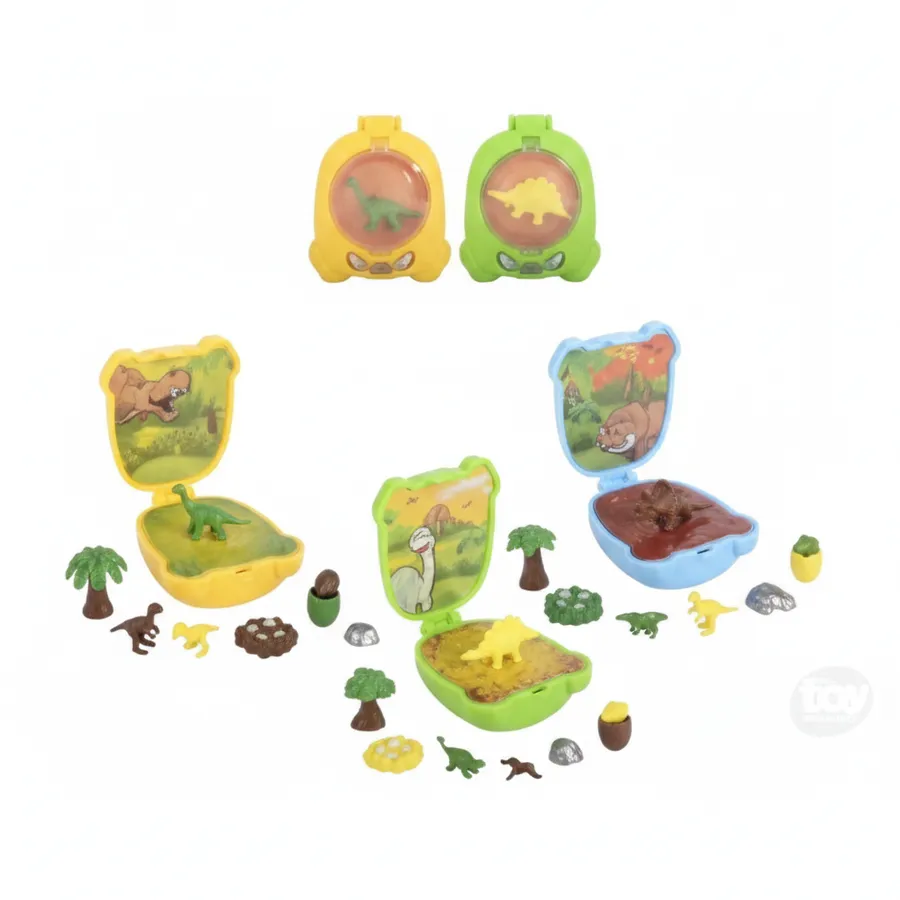 Dinosaur Pocket Playset - Portable Kids Toys for Imaginative Play, Party Favors, and Stocking Stuffers — wholesale Party & Gifts by the case