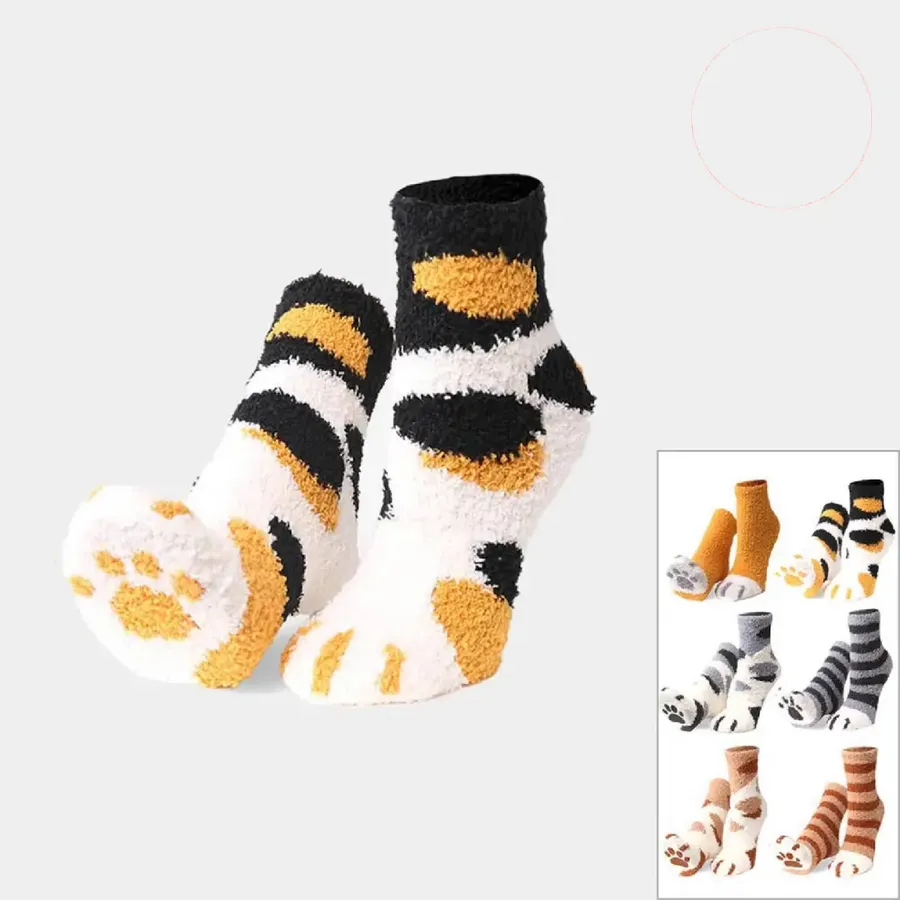 Cozy Cat Paw Print Socks Gift for Girls & Women's — wholesale Apparel & Accessories by the case