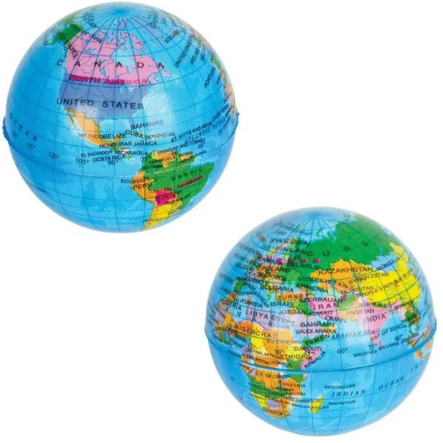 Squeezable World Stress Balls - Globe Pa Keeraft Home Gifts — wholesale Fidgets & Sensory by the case