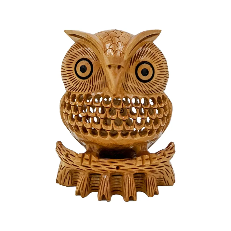 Wholesale Wooden Hand Carved Owl Statue Home Decores — wholesale Home & Décor by the case
