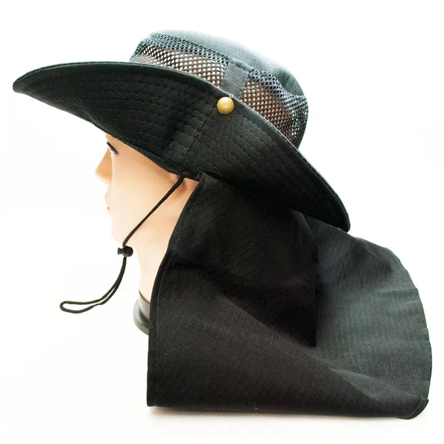 Mesh Solid Hats with Flap Neck Cover - Assorted — wholesale Apparel & Accessories by the case