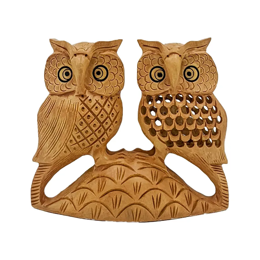 Wooden Owl Statue Couple 4Inch Valentine In Bulk — wholesale Seasonal & Holiday by the case