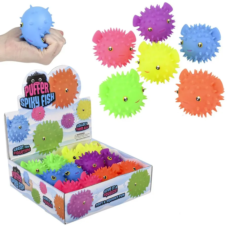 Fish Spiky Puffy Stocking Stuffer Fidget Kids Toy In Bulk — wholesale Fidgets & Sensory by the case